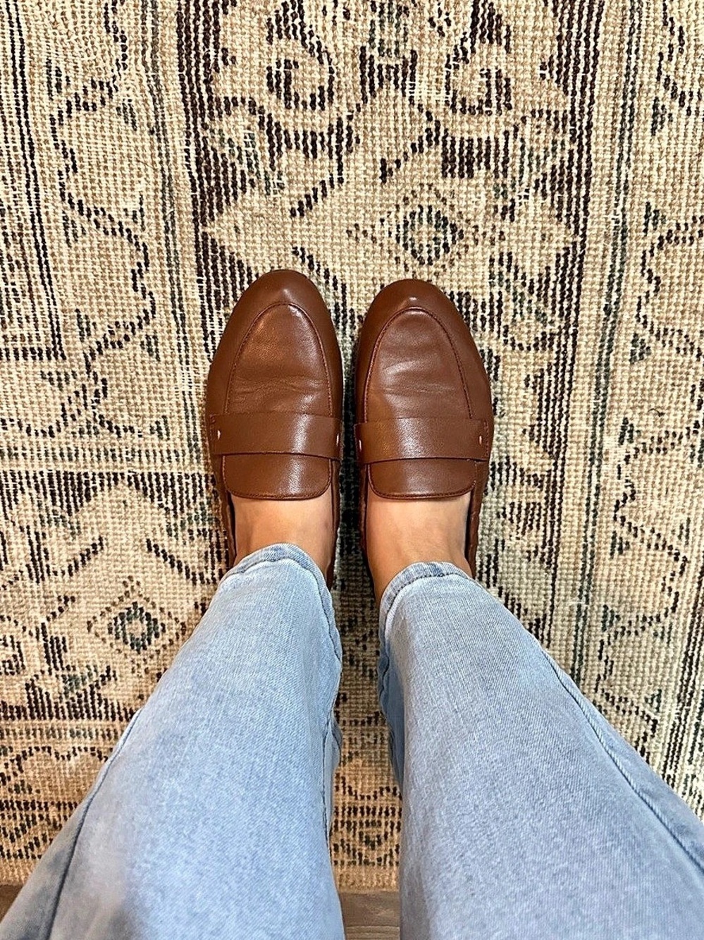 Quince Italian Leather Brown Penny Loafers Women’s 7